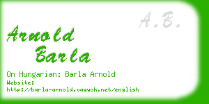 arnold barla business card